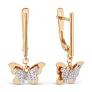 Серьги из красного золота с фианитами