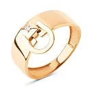 Кольцо из красного золота с фианитом