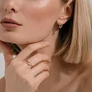 Кольцо из красного золота с фианитом