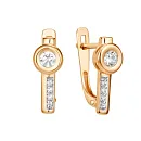 Серьги из красного золота с фианитами