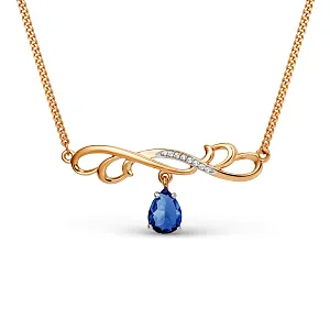 Колье из красного золота с корундом