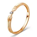 Кольцо из красного золота с фианитом