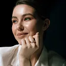 Кольцо из красного золота с фианитами