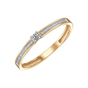 Кольцо из красного золота с бриллиантами