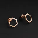 Серьги пусеты из красного золота