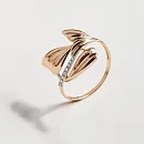 Кольцо из красного золота с фианитами