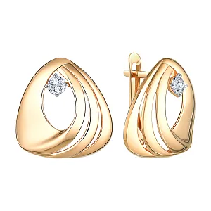Серьги из красного золота с бриллиантами