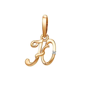 Подвеска из красного золота с фианитом