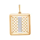 Подвеска из красного золота с фианитами