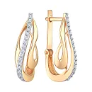 Серьги из красного золота с фианитами