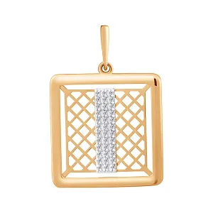 Подвеска из красного золота с фианитами