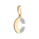 Подвеска из красного золота с фианитами