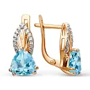 Серьги из красного золота с топазами