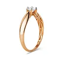 Кольцо из красного золота с фианитом