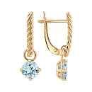 Серьги из красного золота с топазами