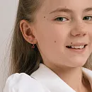 Серьги детские из красного золота с корундами