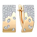 Серьги из красного золота с фианитами