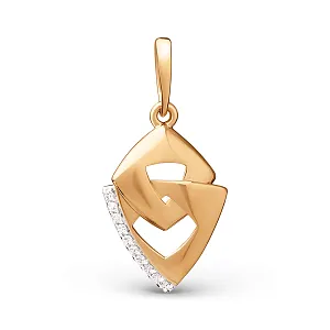 Подвеска из красного золота с фианитами