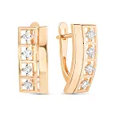 Серьги из красного золота с фианитами