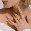 Кольцо из красного золота с фианитами