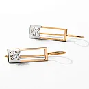 Серьги из красного золота с фианитами