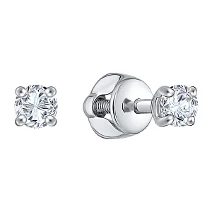 Моно серьга из белого золота с бриллиантом