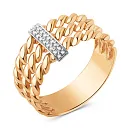 Кольцо из красного золота с фианитами