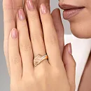 Кольцо из красного золота с фианитами