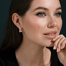 Серьги из красного золота с фианитами