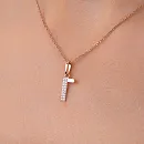 Подвеска из красного золота с фианитами