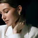 Серьги из красного золота с фианитами