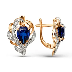 Серьги из красного золота с корундами