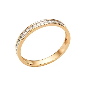 Кольцо из красного золота с фианитами