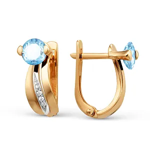 Серьги из красного золота с топазами