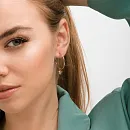 Серьги конго из красного золота с фианитами