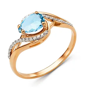 Кольцо из красного золота с топазом