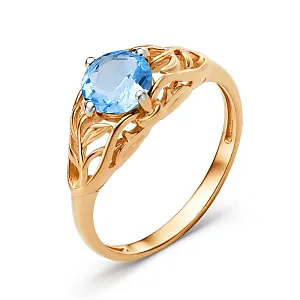 Кольцо из красного золота с swiss топазом
