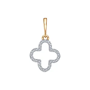 Подвеска из красного золота с фианитами