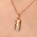 Подвеска из красного золота с фианитами