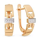 Серьги из красного золота с фианитами