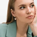 Серьги из красного золота с фианитами