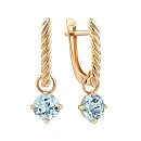 Серьги из красного золота с топазами