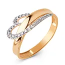 Кольцо из красного золота с фианитами