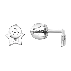 Серьги пусеты из белого золота