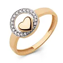 Кольцо из красного золота с фианитами