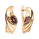 Серьги из красного золота с раухтопазами