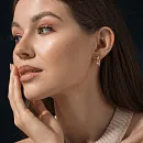 Серьги из красного золота с фианитами