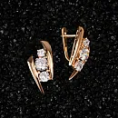 Серьги из красного золота с фианитами