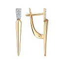 Серьги из красного золота с фианитами