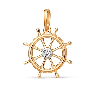 Подвеска из красного золота с фианитом